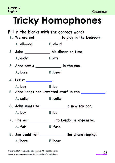 Homophones Worksheets For Grade 3, Grammar For Grade 2, 3rd Grade English Worksheets, Kindergarten Grammar Worksheets, Paragraph Worksheets, Homophones Worksheets, Teacher Letter, Math Olympiad, Worksheets For Grade 3