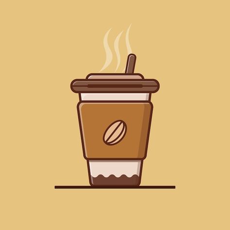 Coffee In A Cup, Starbucks Wallpaper, Coffee Cup Icon, Coffee Cartoon, Visual Library, Coffee Icon, Coffee Vector, Brick Wall Background, Coffee Illustration