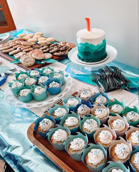 The Big One Cupcake Ideas, The Big One Table Decorations, The Big One Birthday Party Decorations, The Big One Party Decorations, The Big One Dessert Table, The Big One Surf Birthday Decorations, The Big One Food Ideas, The Big One Party Ideas, The Big One Centerpiece