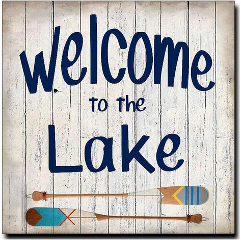 Welcome To The Lake, Boat Oars, Oversize Artwork, Lake Signs, Rustic Frames, Lithograph Print, Stupell Industries, Textured Artwork, Textured Wall Art