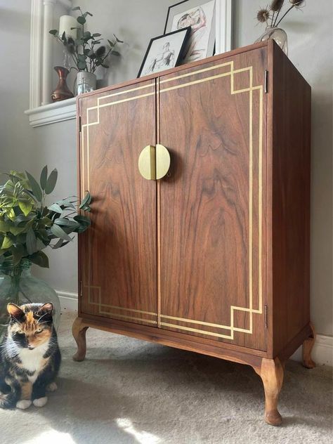 Art Deco Cupboard, Drinks Cupboard, Shelving For Storage, Art Deco Wardrobe, Art Deco Glamour, Art Deco Cocktail, 1960s Furniture, Scandinavian Armchair, Linen Cupboard