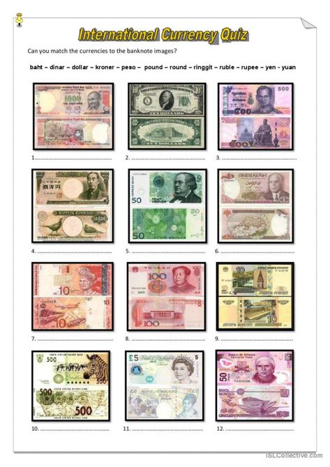 International Currency, Kindergarten Social Studies, Currency Design, Country School, Money Worksheets, Free Printable Flash Cards, Currency Note, Language Goals, Printable Flash Cards