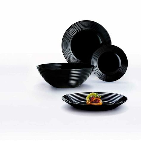 Dajar Harena 19 Piece Dinnerware Set, Service for 6 & Reviews | Wayfair.co.uk Language Design, Dessert Soup, Plate Dessert, Black Dating, Stoneware Dinnerware Sets, Dining Plates, Large Salad Bowl, Traditional Ceramics, Soup Plating