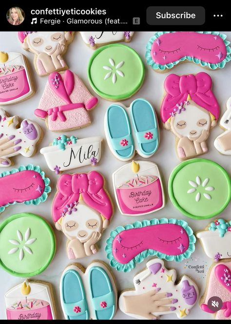 Spa Birthday Cake, Spa Cupcakes, Spa Cookies, Spa Soap, Cookies Theme, Cake Hacks, Spa Birthday Parties, Spa Birthday, Bday Party Theme