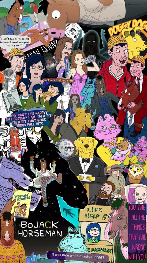 #bojackhorseman Bojack Horseman Poster Aesthetic, Bojack Horseman Wallpaper Aesthetic, Bojack Horseman Wallpaper, Bojack Horseman, Lucid Dreaming, Aesthetic Wallpapers, Cute Wallpapers, Collage