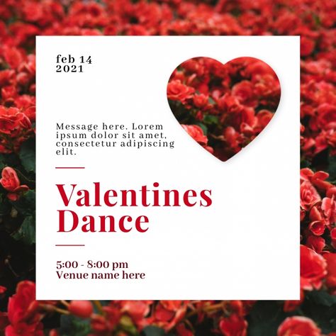 Valentines event poster template. Square size. Editable event name text, time, message and venue name. Valentine's Day Hotel, Valentines Day Event, Valentine's Day Poster Design, Valentines Event, Instagram Ads Design, Valentines Day Post, Event Poster Template, Valentine Poster, Valentines Day Poster