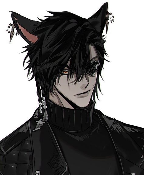 Wolf Man Art Anime, Cat Man Drawing, Werewolf Anime Boy, Anime Werewolf Male, Wolf Anime Boy, Wolf Boy Oc, Cat Boy Oc, Hot Male Oc, Anime Wolf Boy