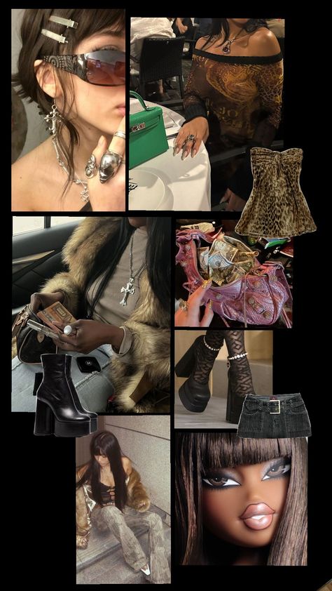 #bratz #bratzaesthetic #bratzdoll #outfit #dark #texture #fashion #fashionboard #fashionboard #bratzs #bratzmovie #board #boots #heels Mexican Bratz Doll, Bratz Show, Bratz Boots Outfit, Bratz Doll Outfits Inspiration, Bratz Shoes, Bratz Boots, Bratz Outfits, Bratz Movie, Dark Texture