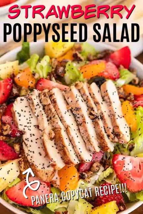 Copycat Salads, Strawberry Poppy Seed Salad, Panera Strawberry Poppyseed Salad, Poppyseed Dressing Recipe, Poppyseed Salad Dressing, Strawberry Poppyseed Salad, Poppy Seed Salad, Panera Salad, Poppyseed Salad