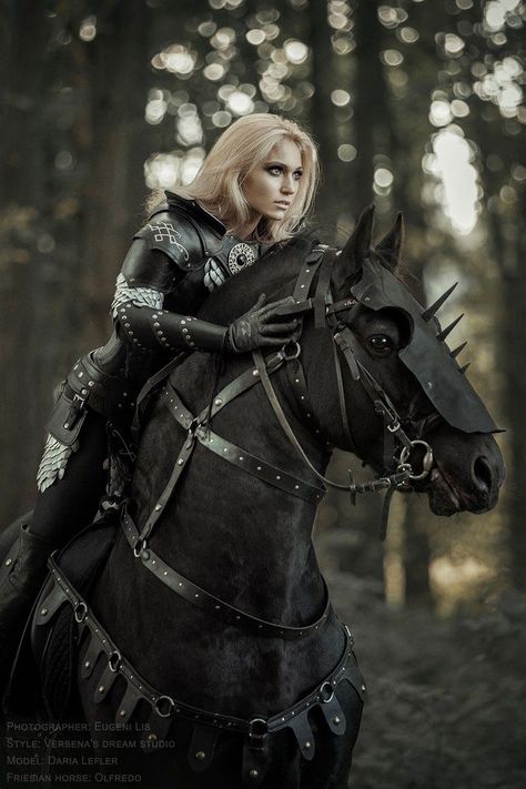 Found a great new gallery of awesome Medieval Horse, Laser Cut Dress, Horse Costumes, Horse Armor, Friesian Horse, Black Knight, Warrior Girl, Blackest Knight, Warrior Princess