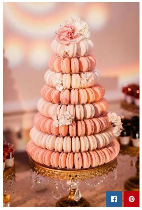 Blush Color Wedding Dress, Macaroon Wedding Cakes, Macaroon Tower, 2016 Wedding Trends, Wedding Macarons, Buffet Dessert, Macaron Tower, Wedding Cake Alternatives, Traditional Wedding Cakes