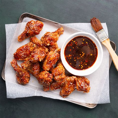 Korean Fried Chicken Wings - Marion's Kitchen Korean Fried Chicken Photography, Deep Fried Chicken Wings Recipe, Marions Kitchen, Korean Fried Chicken Wings, Fried Chicken Batter, Korean Fried Chicken Recipe, Wings Photography, Easy Fried Chicken, Chicken Batter