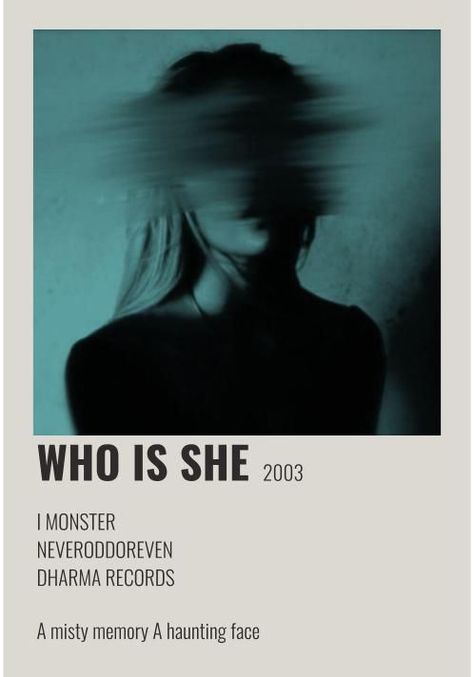 Monster Songs, Who Is She, Music Poster Design, Mysterious Girl, Polaroid Pictures, Dark Feminine Aesthetic, Alternative Movie Posters, Music Aesthetic, Aesthetic Songs