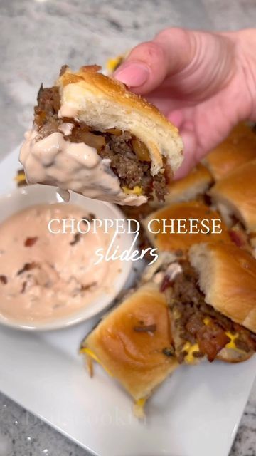 Chopped Cheese Burger Sliders, Chopped Burger Sliders, Chopped Cheese Sliders Recipe, Chop Cheese Sliders, Britscookin Recipes, Chopped Cheese Sliders, Smash Sliders, Cheese Burger Sliders, Sza Kill Bill