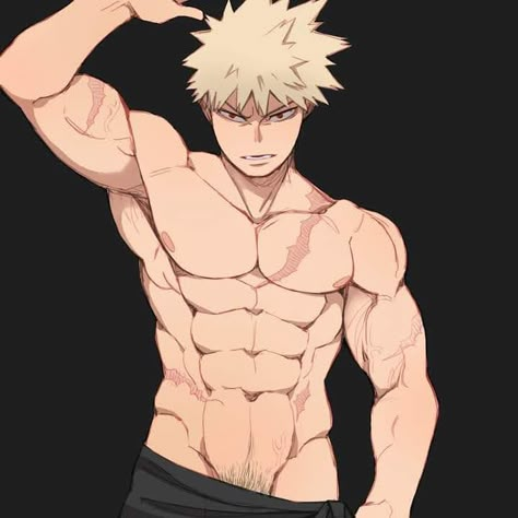 Bakugo Fanart, Dream L, Bakugo Katsuki Fanart Cute, Bakugou Manga, Anime Funny Moments, Hottest Anime Characters, Incubus, Anime Guys Shirtless, Bakugo Katsuki