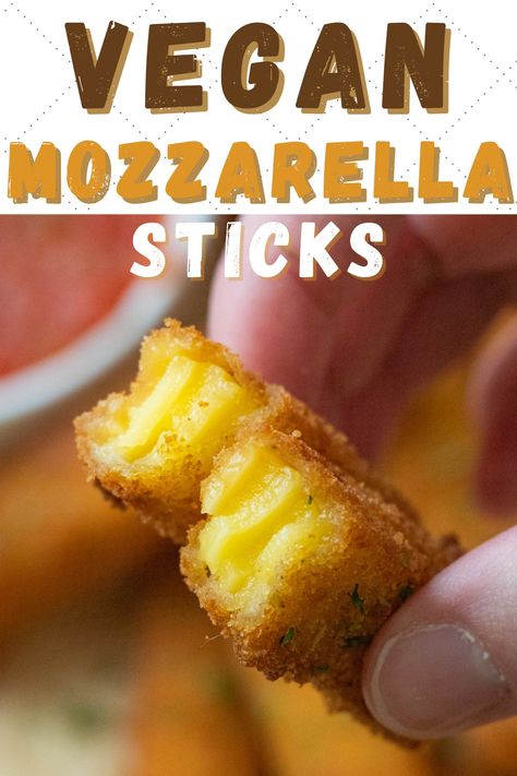 These easy homemade vegan mozzarella sticks are cheesy, crispy, and so easy to make! The best dairy-free and eggless fried cheese sticks. #veganmozzarellasticks #dairyfreemozzarellasticks #vegancheesesticks #vegancheese #mozzarellasticks Motzerella Sticks, Vegan Mozzarella Sticks, Fried Cheese Sticks, Homemade Mozzarella Sticks, Fried Cheese, Vegan Meat, Vegan Mozzarella, Mozzarella Sticks, Vegan Bread