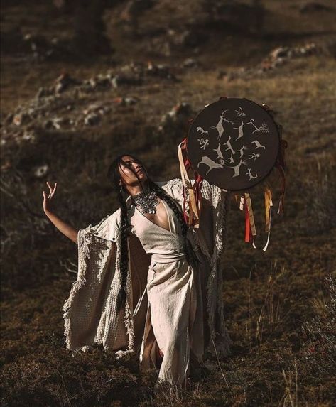 Wild Woman Aesthetic, Wild Woman Photography, Female Shaman, Shaman Woman, Spiritual Photos, Nature Witch, Medicine Woman, Magic Aesthetic, Sacred Feminine