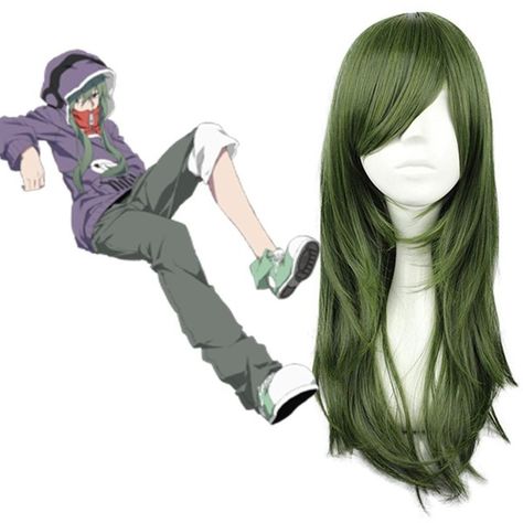 Mcoser 27" Army Green Long Straight Hair- Kagerou Project Kido Tsubomi... ($49) ❤ liked on Polyvore featuring beauty products, haircare and hair styling tools Army Green Hair, Kido Tsubomi, Kagerou Project, Cosplay Hair, Hair Styling Tools, Difficult People, Disney Tees, Long Straight Hair, Straight Wig