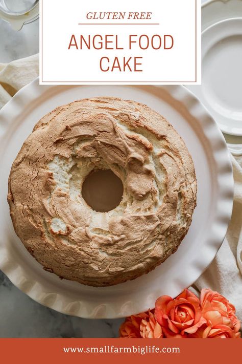 Gluten Free Desserts Cake, Cake For Summer, Gluten Free Angel Food Cake, Angel Food Cake Pan, Gluten Free Cake Recipe, Cake From Scratch, Spring Baking, Fluffy Cake, Free Angel