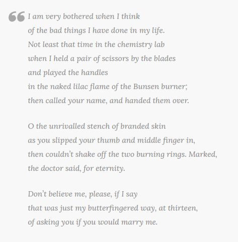 Simon Armitage Poetry, Simon Armitage, Chemistry Labs, I Have Done, I Think Of You, Chemistry, Beautiful Words, Poetry, Writing