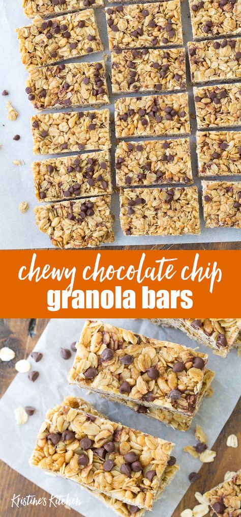 Copycat Sunbelt Granola Bars, Peanut Free Granola Bars, Granola Bars Homemade, Chocolate Chip Granola Bar Recipe, Chewy Chocolate Chip Granola Bars, Granola Bar Recipe Chewy, Homemade Granola Bar Recipe, Granola Bars Recipe, Healthy Snack For Kids