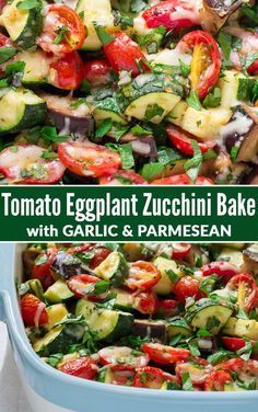 Eggplant Recipes Healthy, Tomato Eggplant, Zucchini Bake, Zucchini Aubergine, Eggplant Recipes Easy, Eggplant Zucchini, Healthy Low Carb, Eggplant Dishes, Summer Veggies