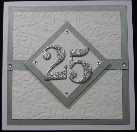 25 Anniversary Card Ideas, Handmade 25th Anniversary Cards, 25th Anniversary Cards Handmade, 25th Wedding Anniversary Cards, Work Anniversary Cards, 25th Anniversary Card, Anniversary Diy, 25 Anniversary, Anniversary Cards Handmade