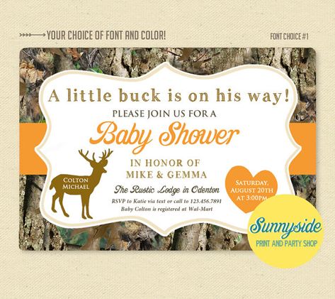 Little Deer Hunter - Camo / Camouflage Baby Shower Invitation - Printable Invite - Buck or Doe Hunting Theme Baby Shower, Camo Baby Shower Ideas, Camouflage Baby Shower, Baby Shower Camo, Hunting Baby, Easton Md, Hunting Theme, Camo Baby, Baby Night Light