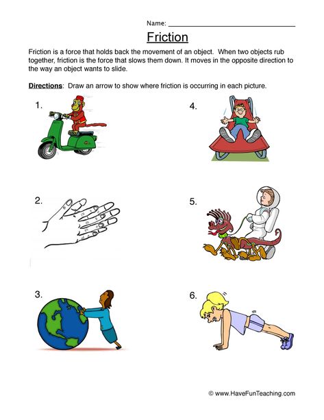 Force And Friction Worksheets Friction Worksheet, Physical Science Worksheets, Friction And Air Resistance, Friction Activities, Forms Of Energy Worksheet, Sources Of Energy Worksheet, Character Trait Worksheets, Persuasive Writing Prompts, Worksheets For Grade 3