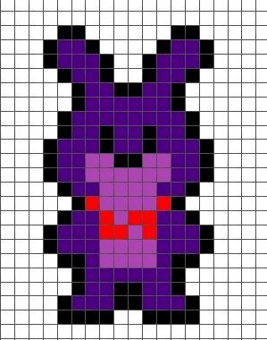 Bonnie Perler Beads, Fnaf Pixel Art Grid, Fnaf Perler Beads, Pixel Art Fnaf, Fnaf Pixel Art, Fnaf Crafts, Toy Bonnie, Pixel Art Tutorial, Easy Pixel Art