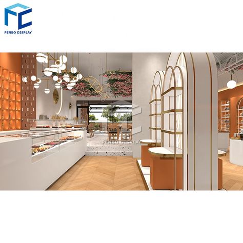 Shop Counter Design, Bread Display, Dessert Bar, Bubble Tea Shop, Coffee Shop Branding, How To Store Bread, Shop Counter, Coffee Shop Interior Design, Ceramic Floor Tiles