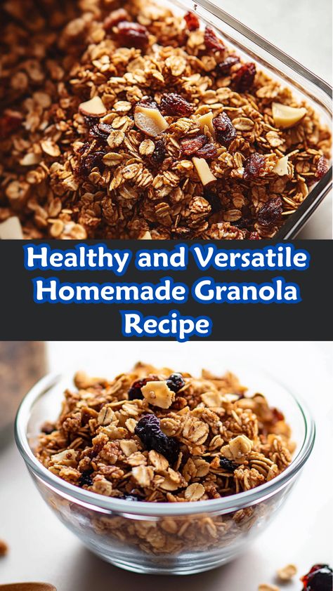 Granola With Nuts Recipe, But Free Granola, Homemade Granola Healthy Clean Eating, Granola Without Oats, Granola Recipes Healthy, How To Make Granola With Oats, High Fiber Granola Recipe, Easy Homemade Granola Recipe, Granola Recipes Homemade