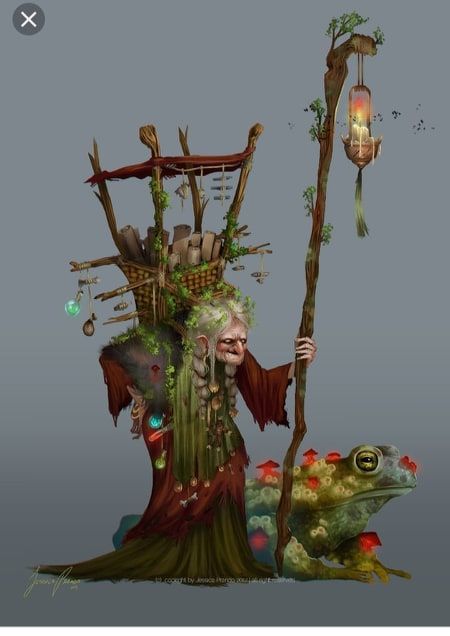 Swamp Witch Bog Witch Character Design, Swamp Witch Art, Swamp Druid, Design For Portfolio, New Character Design, Bog Witch, Swamp Witch, Baba Jaga, Thanks Note