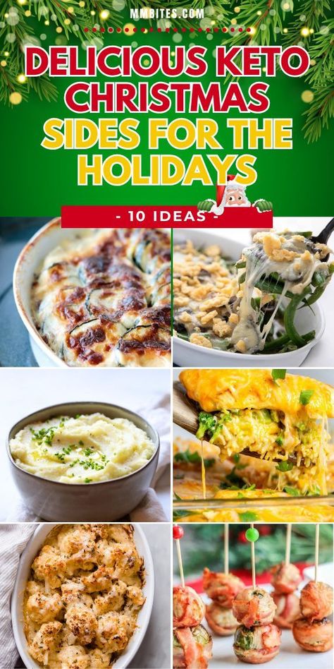 Looking for keto side dishes that even nonketo eaters will love Try these 10 mouthwatering recipes including cheesy cauliflower gratin and lowcarb stuffing Your holiday table has never tasted so good #ketoresults #ketolifestyle #ketotransformation #ketomeal #lowcarb #ketobabe #ketomealplan #ketofriendly #ketodiet #keto4life Low Carb Holiday Meals, Low Carb Christmas Side Dishes, Keto Christmas Side Dishes, Keto Potluck Recipes, Low Carb Christmas Recipes, Low Carb Stuffing, Keto Stuffing, Dishes Ideas, Low Carb Christmas