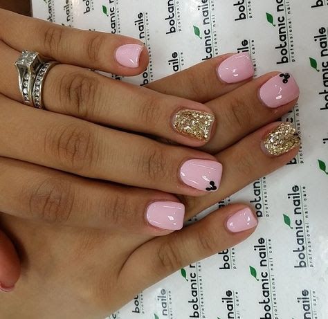 Rundisney Nails, Disney Nails French Tip, Selena Nails, Disney Manicure, Pink Gold Nails, Disneyland Nails, Botanic Nails, Mouse Nails, Bridal Manicure