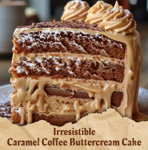 🍝👩🏼‍🍳Chef Gordon Ramsay fan 🍝😋 | Irresistible Caramel Coffee Buttercream Cake 🍰☕️ | Facebook Caramel Coffee Cake, Coffee And Caramel Cake, Coffee Caramel Cake, Caramel Coffee Buttercream Cake, Caramel Macchiato Cake, Caramel Cake Icing, Carmel Cake, Coffee Icing, Salted Caramel Cake