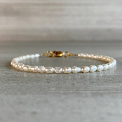 Modern Pearl Jewelry Necklace, Modern Pearl Jewelry, Faith Bracelet, Rice Pearls, Pearl Jewelry Design, Reflecting Light, Freshwater Pearl Jewelry, Freshwater Pearl Bracelet, Seed Pearl