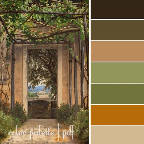 Sicilian Color Palette, Hobbit Color Palette, Italy Color Palette, Italian Color Palette, Tuscan Color Palette, Colour Pallets, Italian Home, Italian Colors, Palette Color