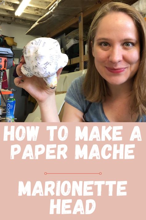 Paper Mache Marionette, Paper Mache Puppet Heads, Diy Doll Head, How To Make Marionette Puppet, Paper Mache Head Diy, String Puppets Diy, Diy Marionette Puppets, Paper Mache Dolls Tutorial, Paper Mache Dolls How To Make