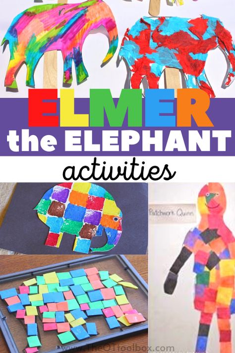 Elmer the Elephant Activities - The OT Toolbox Elmer And The Rainbow Activities, Elmer The Elephant Activities Preschool, Elmer The Elephant Activities, Elephant Activities, Elmer The Elephant, Color Activities For Toddlers, Homeschool Coop, Letter Learning Activities, Visual Perceptual Activities