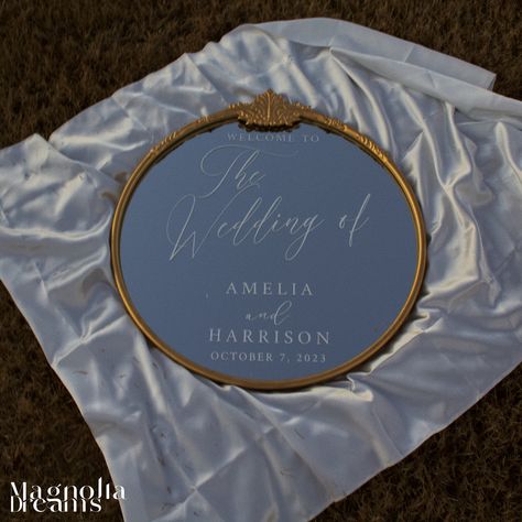 Circle Mirror Wedding Sign, Gold Circle Mirror, Large Gold Mirror, Gold Round Mirror, Mirror Wedding Signs, Gold Ornate Mirror, Black Round Mirror, Mirror Wedding, Round Gold Mirror