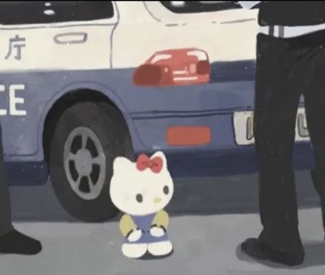 hello kitty getting arrested Getting Arrested, Hello Kitty Items, Whimsical Illustration, Art Cute, Hello Kitty, Character Design, Kitty, Wallpapers, Humor