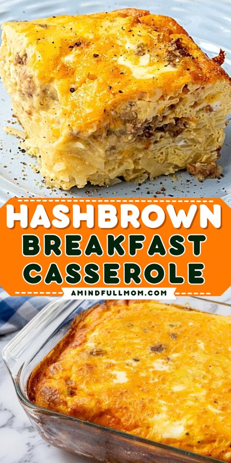 Add this Hashbrown Breakfast Casserole to your Mother's Day brunch ideas! This homemade breakfast casserole is made with frozen hash browns, eggs, sausage, and cheese. You have to try this simple brunch recipe! Sausage Hash Brown Breakfast Casserole, Hash Brown Breakfast Casserole, Sausage Hashbrown Breakfast Casserole, Hashbrown Breakfast, Hash Brown Breakfast, Breakfast Potato Casserole, Sausage Hash, Best Breakfast Casserole, Breakfast Hashbrowns