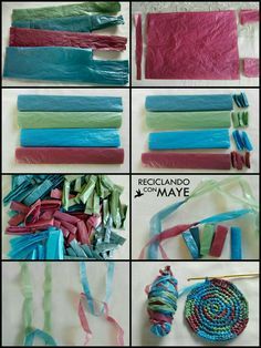 Plastic Bag Crafts, Plastic Bag Crochet, Fused Plastic, Diy Recycled Projects, Recycled Plastic Bags, Recycled Art Projects, Plastic Bottle Crafts, Diy Recycle, Diy Clothes Life Hacks