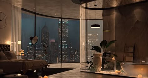 Nyc Penthouse, New York Penthouse, 80s Interior, Nyc Night, 90s Design, Luxury Penthouse, Penthouse Apartment, Dream House Interior, Nyc Apartment