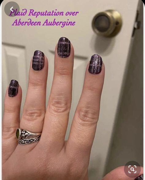 Mani Inspiration, Color Street Mixed Mani, Plaid Nail Art, Nail Combos, Aubergine Color, Mani Ideas, Nail Color Combos, Mixed Mani, Plaid Nails