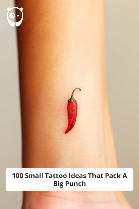 Chili Pepper Tattoo, Pepper Tattoo, Tiny Designs, My Tattoos, Small Tattoo Ideas, Female Tattoo, Small Tattoo, Chili Pepper, Funny Pins