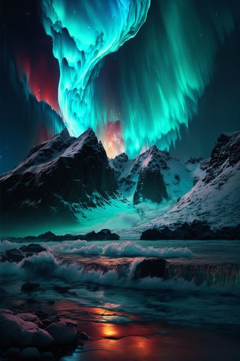 Northern Lights Painting Acrylic, Northern Lights Wallpaper, Aurora Borealis Art, Northern Lights Photography, Night Landscape Photography, Northern Lights Painting, Dark Black Wallpaper, Dream Pictures, Hd Nature Wallpapers