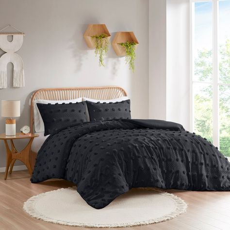 Kamila Full/Queen Duvet Cover Set - Black Elegant Comforter Sets, Elegant Duvet Covers, Jacquard Bedding, Blue Comforter Sets, Twin Xl Comforter, American Signature Furniture, Value City Furniture, Intelligent Design, Bedding Stores