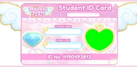 Student Id Card, Oc Template, Code Roblox, Student Id, Id Card Template, Card Print, Royal Outfits, Royale High, Edgy Wallpaper